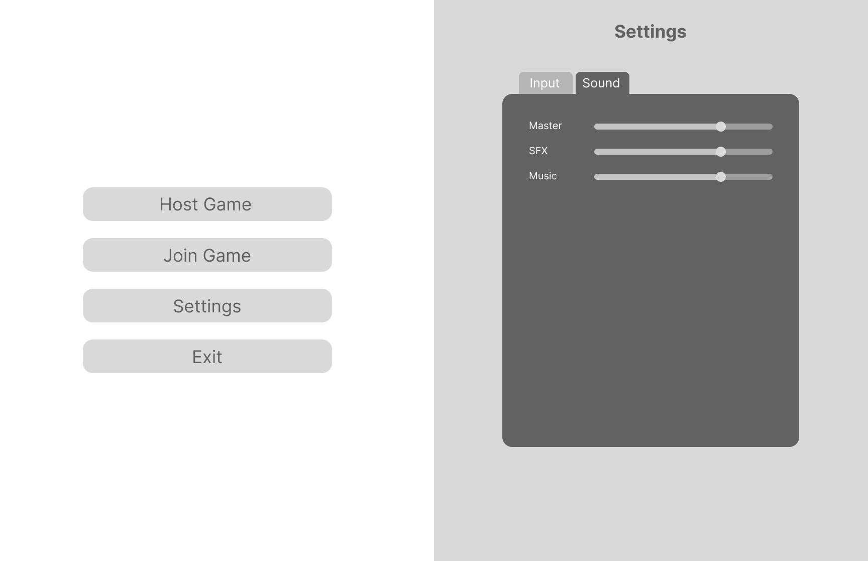 Startup Screen + Settings